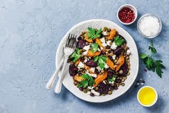 Linsen mit Süßkartoffeln und Rote Bete